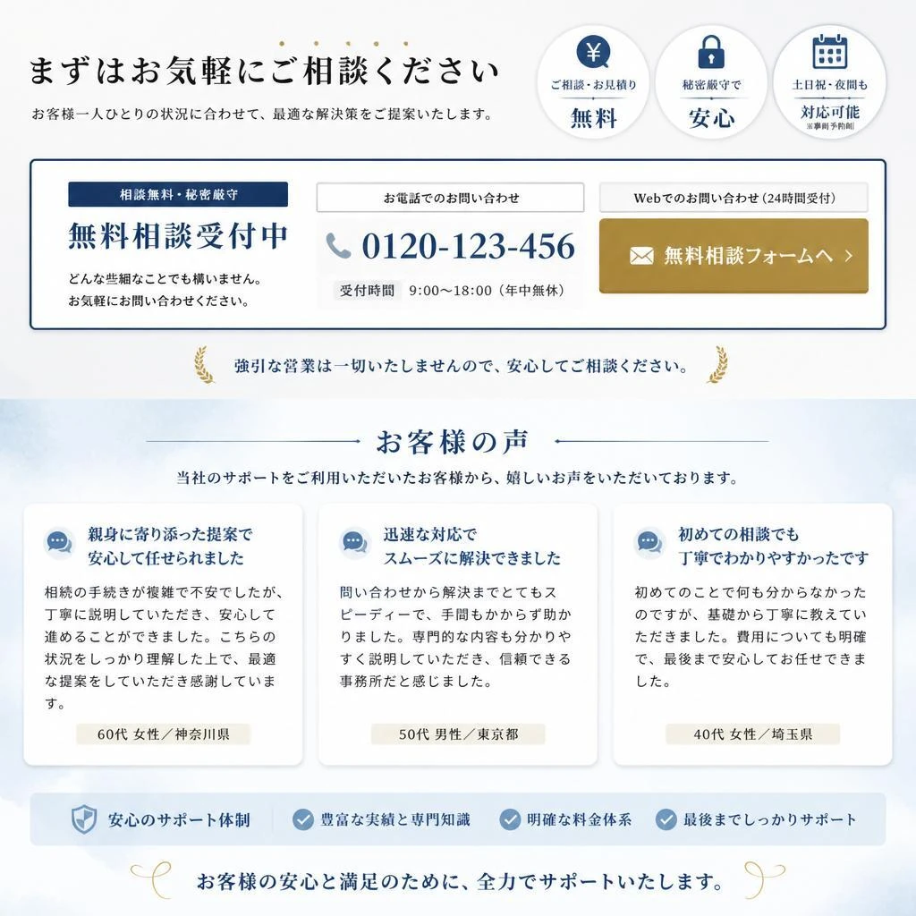 まずはお気軽にご相談を
