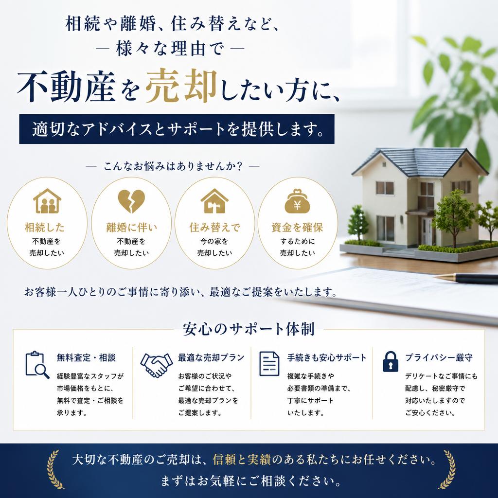 さまざまな売却理由に対応