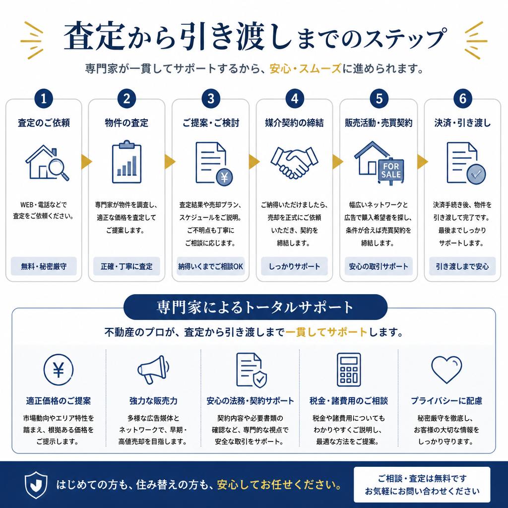 売却までの流れをシンプルに説明