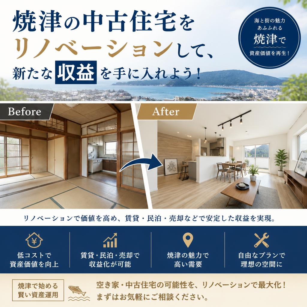 焼津の中古住宅をリノベーションして、新たな収益を手に入れよう！