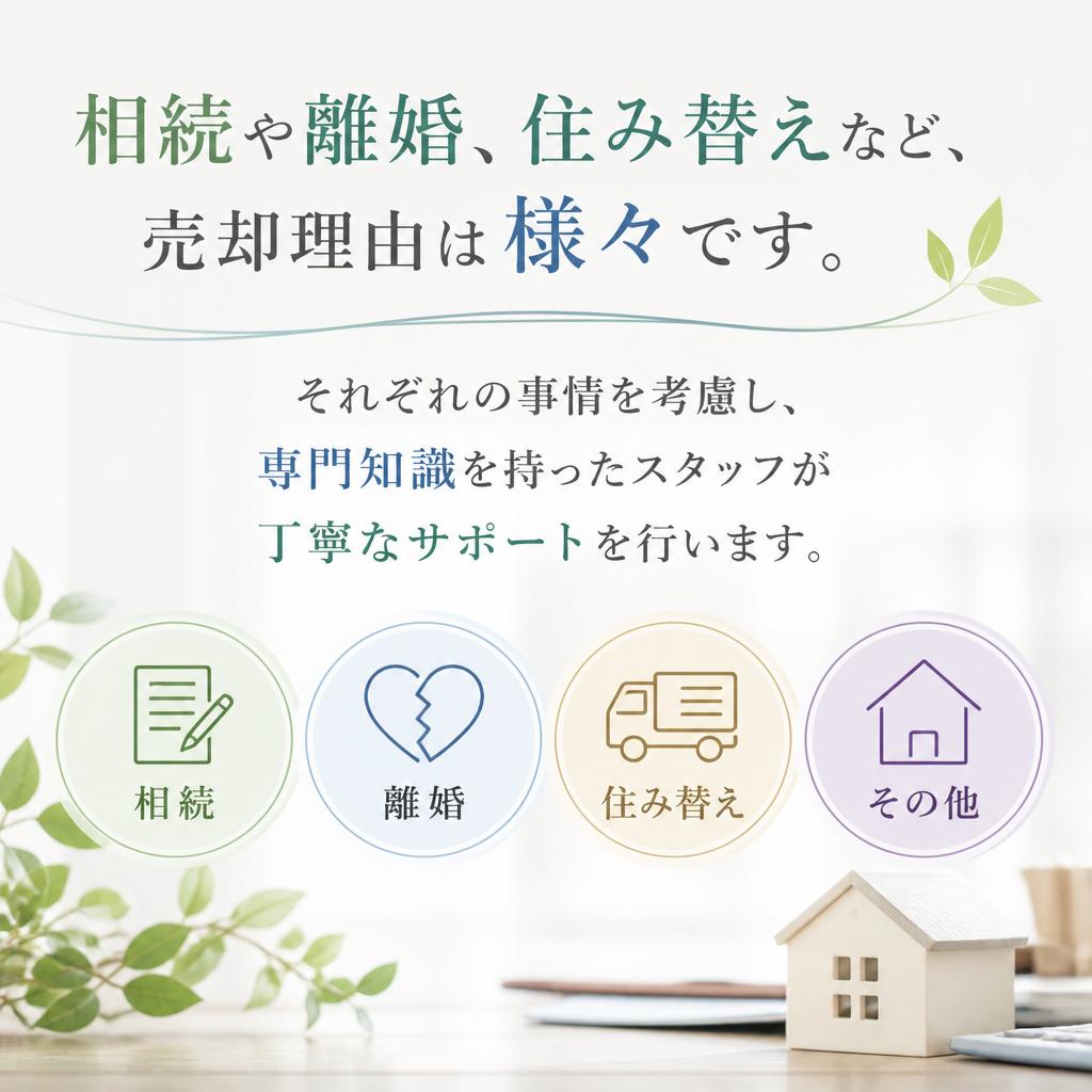 売却理由に応じた柔軟な対応