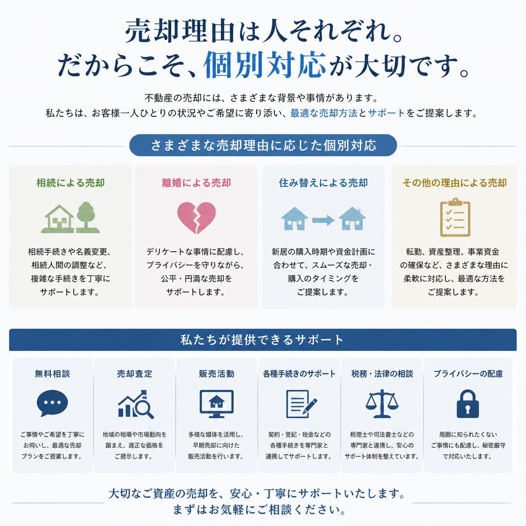 2. 売却理由に応じたサポート