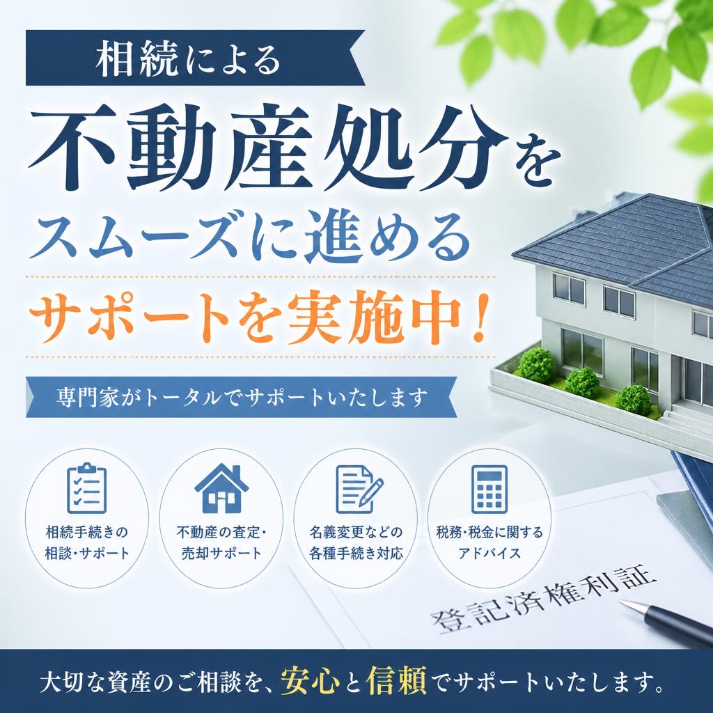 相続による不動産処分をスムーズに進めるサポートを実施中！